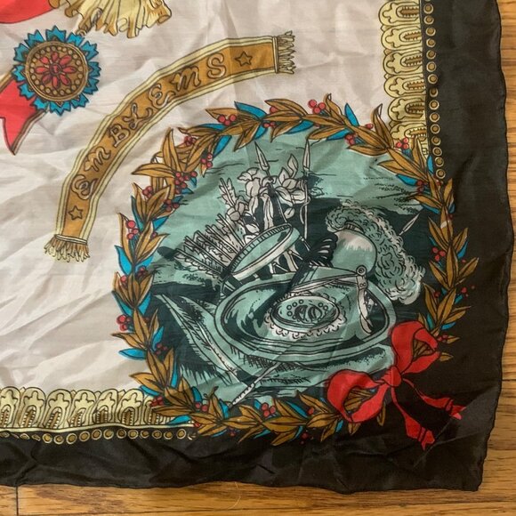 Colorful King of King Knights Emblems Square Scarf Pure Silk By Golden dragon - Picture 5 of 5